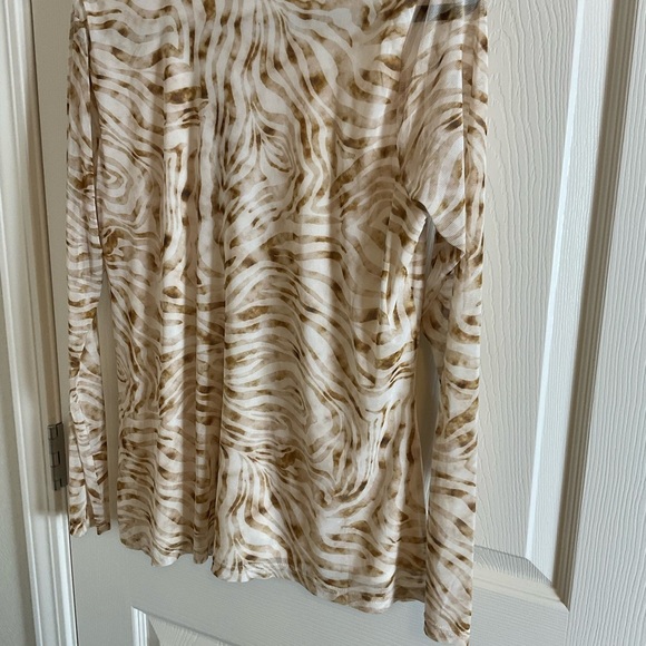 Jane+Delancey Elegant Cream and Brown Women's Top size large - Picture 6 of 8